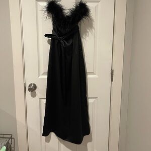 Lulus Black dress with feathers